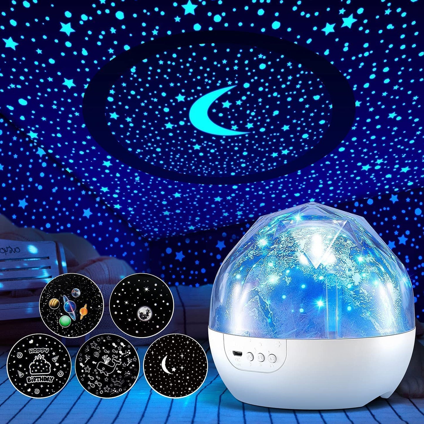 Lampara De Noche Para Niños Estrellas Planetas Dormir Juguetes Projector Luces